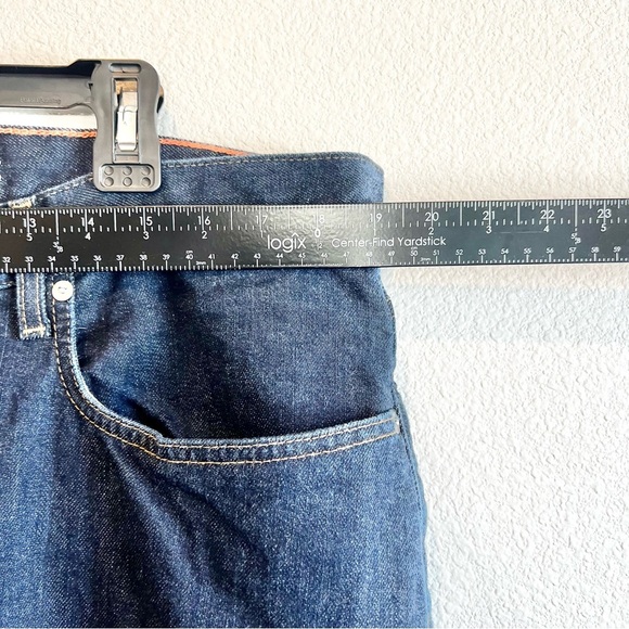 Eddie Bauer Red Flannel Lined Mens 38x30 Straight Fit Blue Jeans High Rise Dark - Picture 4 of 11